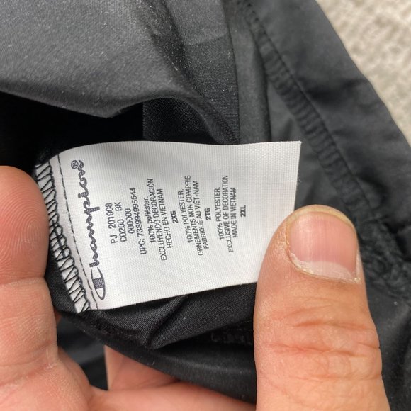 Champion Windbreaker Jacket Men 2XL Black Lords Rugby Hoodie 1/4 Zip Lightweight - Picture 11 of 16